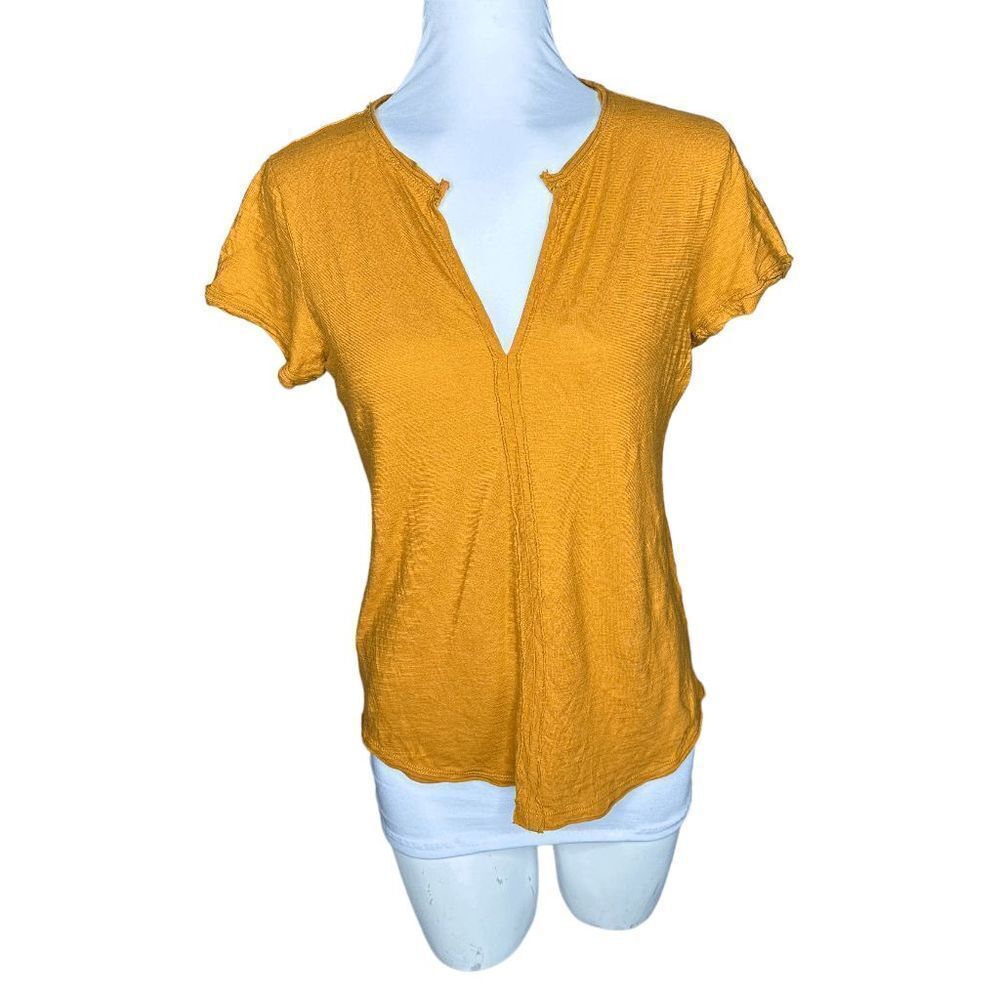 Pilro and the Letterpress spliced mustard yellow tee S Small